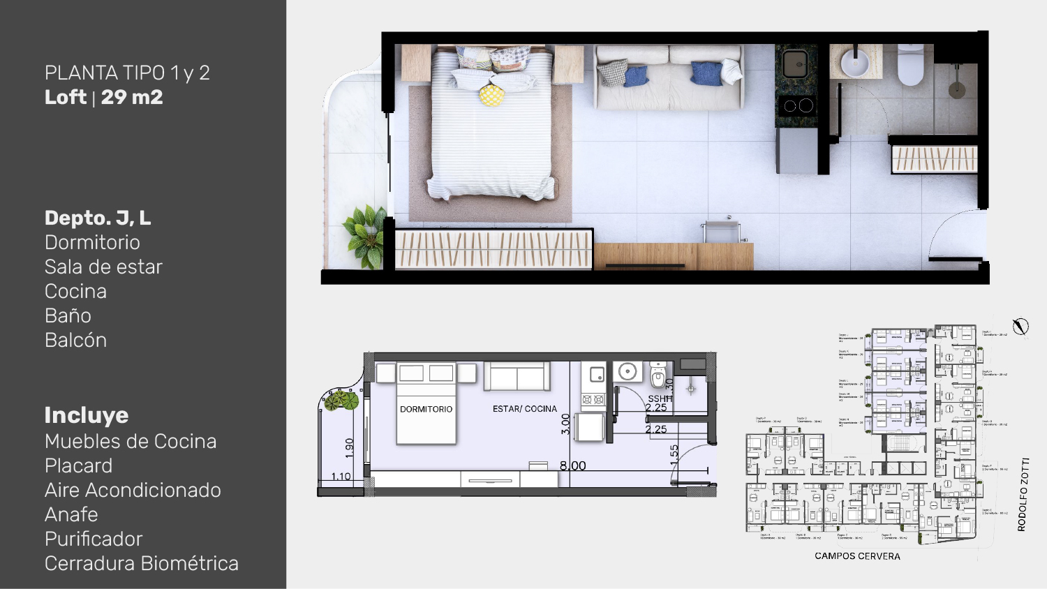 Planta tipo 1 y 2 loft